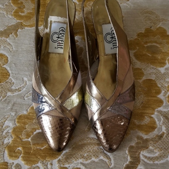 Vintage 80s slingback kitten heels - Picture 2 of 2